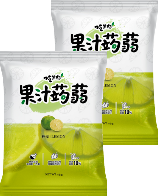 吃果籽 果汁蒟蒻 檸檬, 240g, 2袋