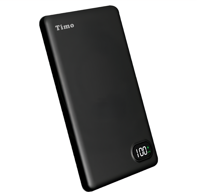 Timo 數顯金屬超薄磁吸無線充行動電源 5000mAh 原廠保固, MCK-WCC, 耀石黑