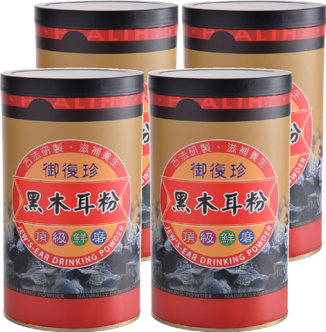御復珍 黑木耳粉 富含膳食纖維 低卡低熱量, 300g, 4罐