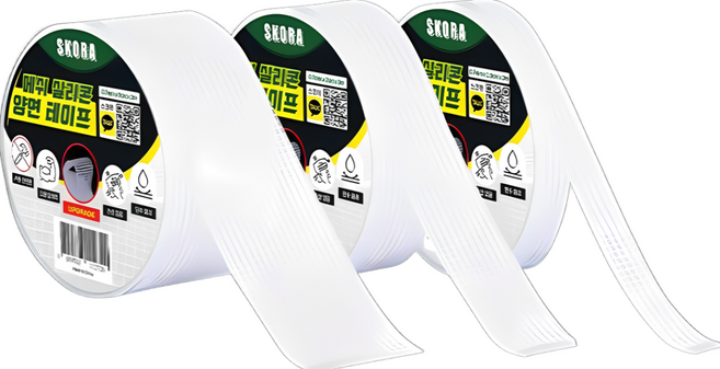 스코라 커팅 쉬운 강력 투명 메쉬 실리콘 양면 테이프 3cm x 3m, 8개