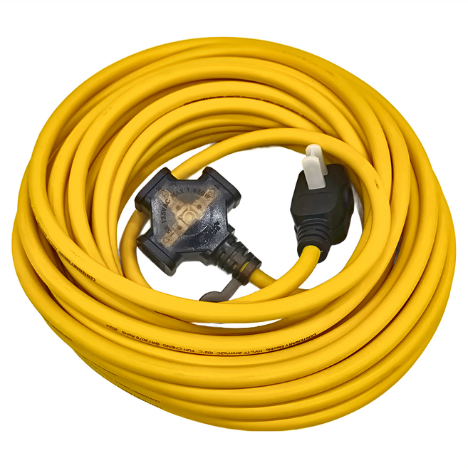 PowerWork 動力工廠 1對3座耐熱動力軟線, 12m, 黃色, 1條