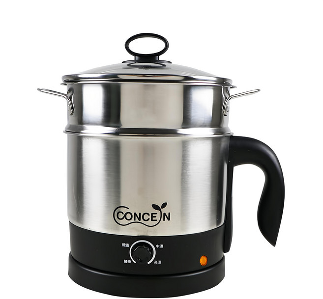 CONCERN 康生健康科技 美食達人 不鏽鋼快煮美食鍋+蒸籠, CON-HI002, 1組