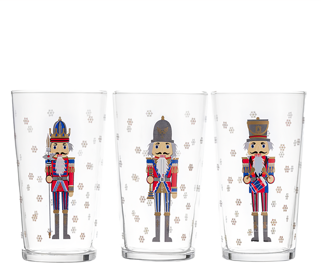 LCW HOME 玻璃杯3件組 570ml, 1組, 胡桃鉗 透明