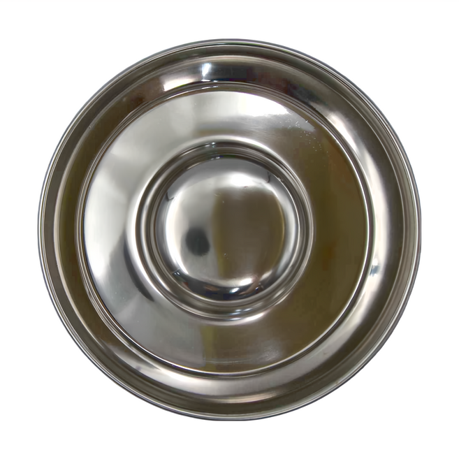 Durapet 不鏽鋼防滑慢食寵物碗 防吐碗 - L, 銀色, 1個