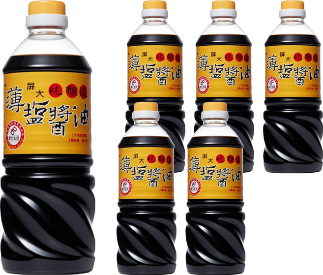 屏大 薄鹽醬油, 710ml, 6瓶
