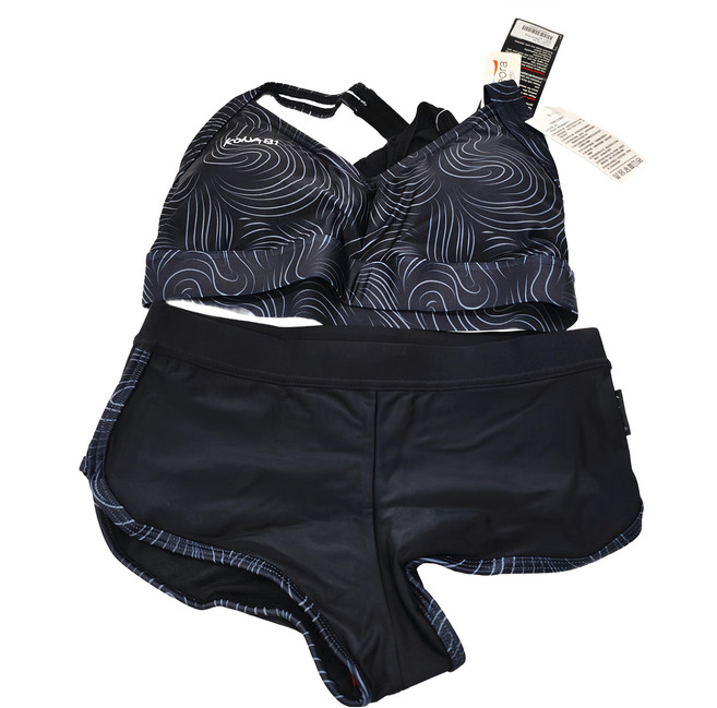 KONA81 酷吶81 V領女泳衣 GLBT-W-19, 黑色