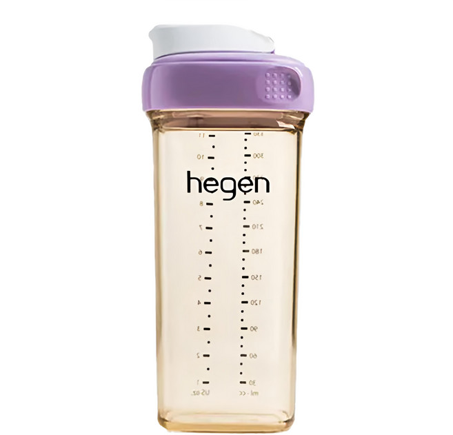 hegen 台灣公司貨 金色奇蹟PPSU多功能方圓型寬口水瓶 2.0, 330ml, 1個, 漾紫