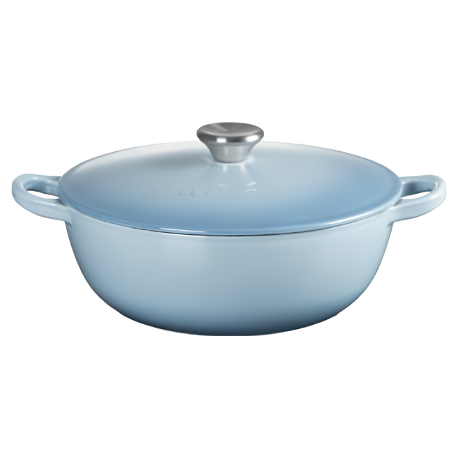 LE CREUSET 媽咪鐵鍋 鋼頭 內鍋黑 4040kg 3.1L, 1個, 海岸藍, 24cm