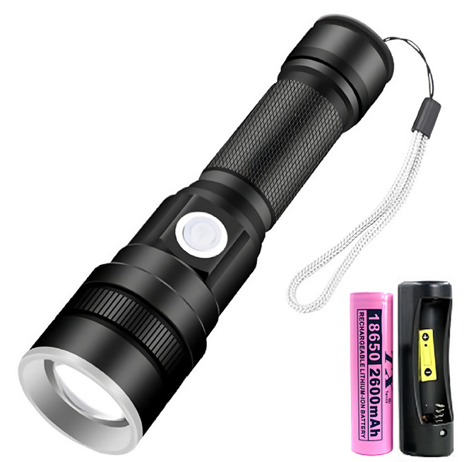 TX Tanox 特林 XHP-50 LED強亮USB充電手電筒 T-F25-P50 190 x 120 x 50mm 250g, 1個