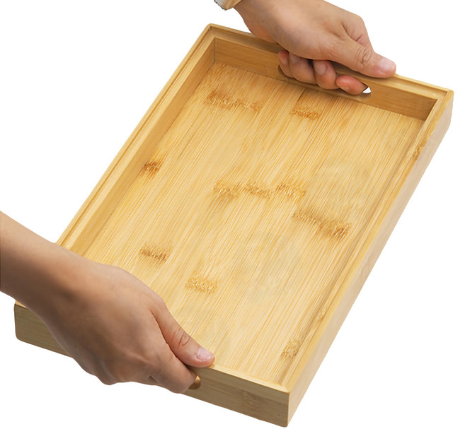 菊川本味 直邊竹托盤 4CM, 1個