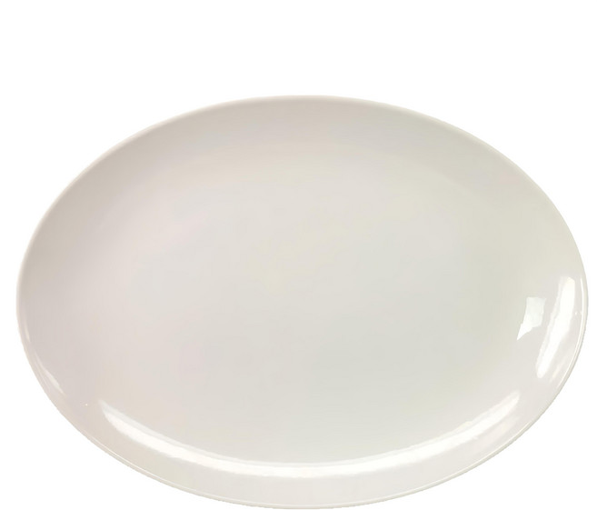 TATUNG 大同磁器 橢圓長皿 16吋 簡約純白 聚餐宴客適用, 1個, 白色