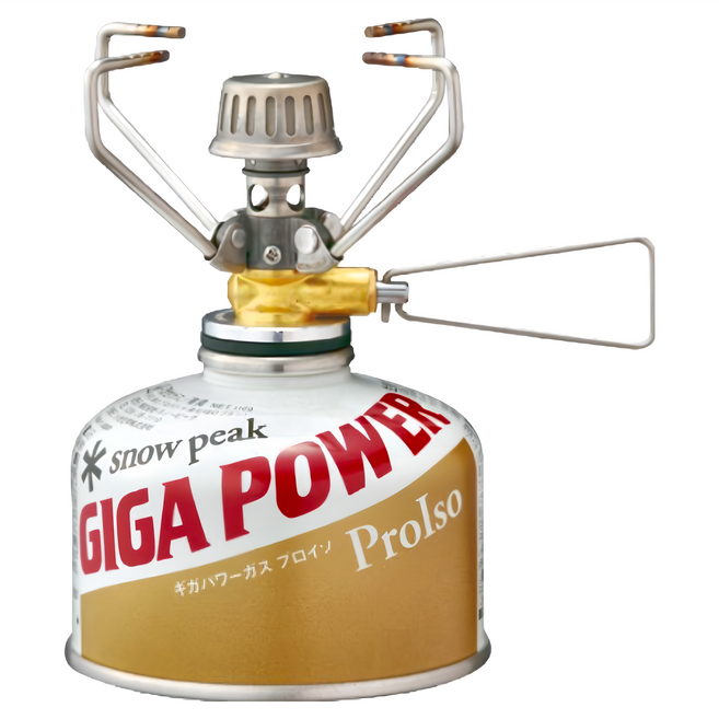 snow peak 雪諾必克 GP不鏽鋼小型瓦斯爐 106 x 67.5mm 75g, 1個, 黃色 + 白色 + 紅色