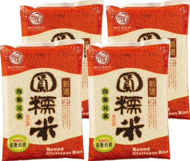 RICE HOUSE 米屋 圓糯米, 600g, 4包