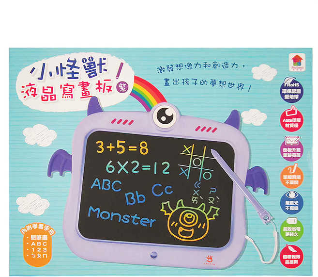 双美生活文創 小怪獸兒童液晶畫板 3歲以上適用, 紫色, 1盒