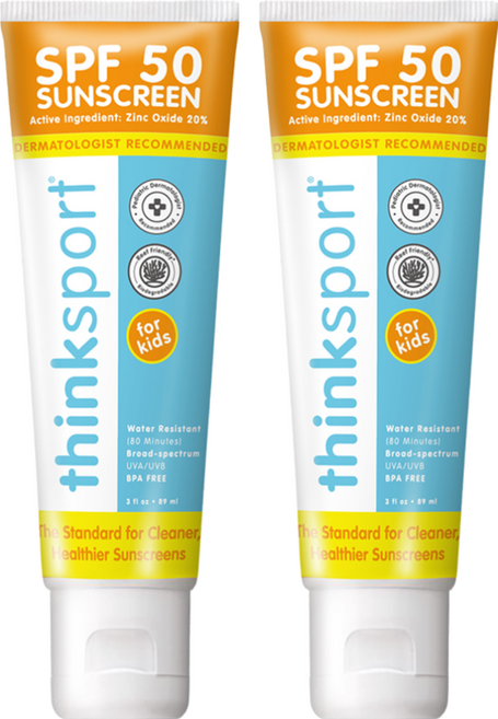 thinkbaby thinksport 新寶貝 純物理防曬霜 兒童款 SPF50 廣譜 UVA 和 UVB 防護, 89ml, 2條
