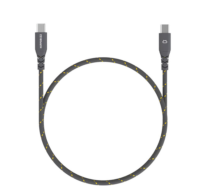 HIPPORIZZ CAVO USB-C to USB-C 雙色充電傳輸編織線 60W 15g, 1.5m, 黑黃色, 1條