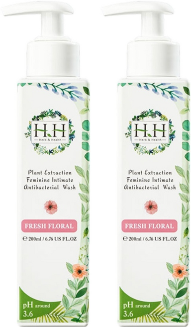 HH 草本新淨界 私密植萃抗菌潔淨露 清新花香, 200ml, 2瓶