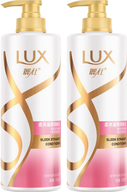 LUX 麗仕 柔亮直順潤髮乳 針對毛燥蓬亂髮, 2瓶, 650g