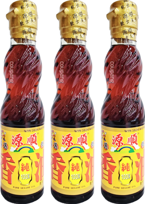 源順製油 100%香油, 220ml, 3瓶