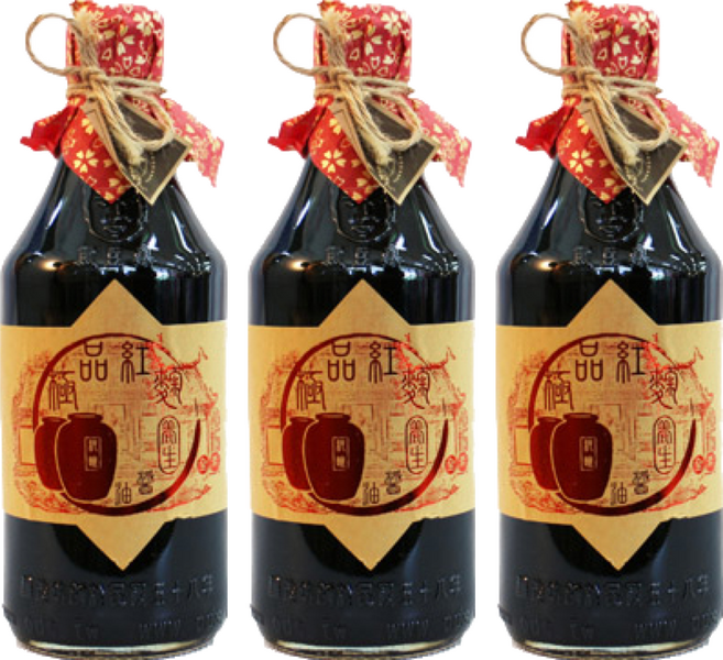 黑豆桑 天然極品養生紅麴醬油, 550ml, 3瓶
