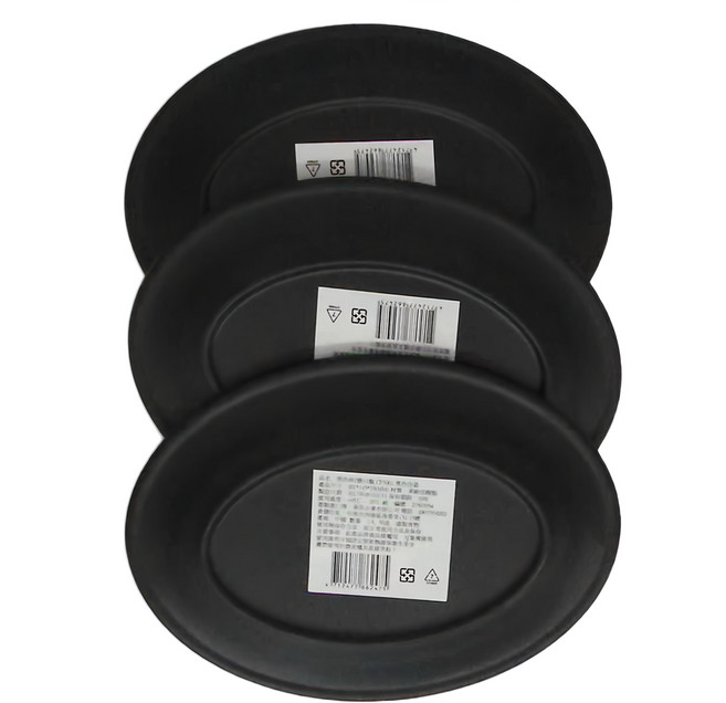 CHUN YUAN 泉原 腰只盤 CF5001 黑色仿瓷, 黑色, 3個