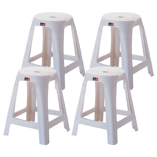 震嶸塑膠 粉彩高腳椅 夜市椅 戶外椅凳, 顏色隨機, 4張