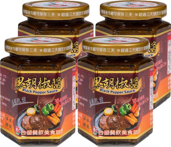 台塑餐飲 黑胡椒醬, 280g, 4罐