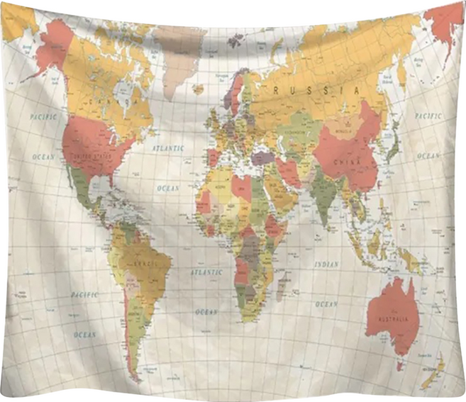 韓國掛布, 世界地圖 米色