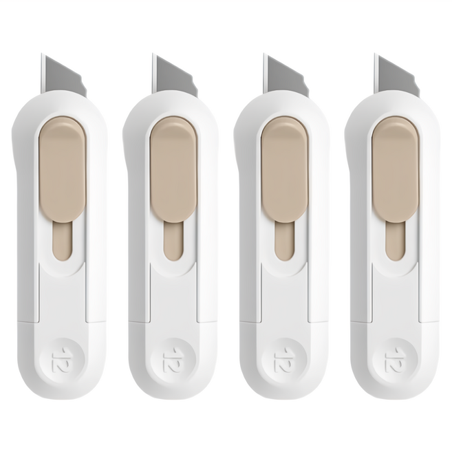 小麥購物 莫蘭迪美工刀 G781 12g, 4支, 白色