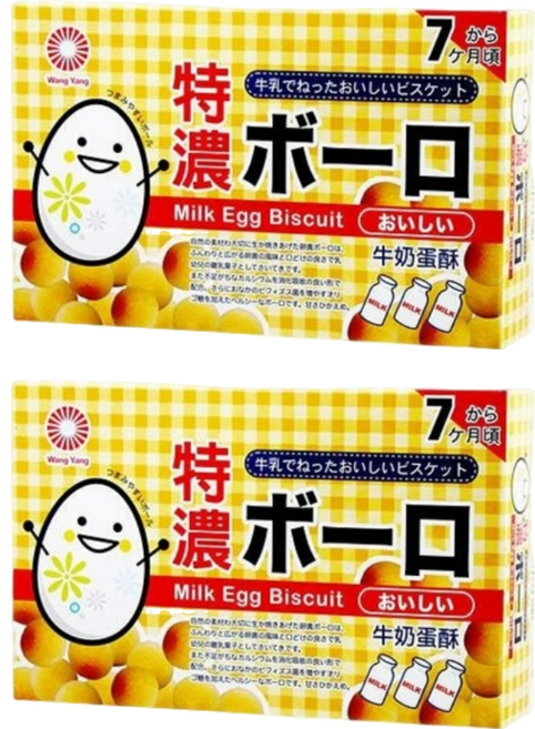 旺揚 卵黃蛋酥 7個月以上, 特濃牛奶, 80g, 2盒