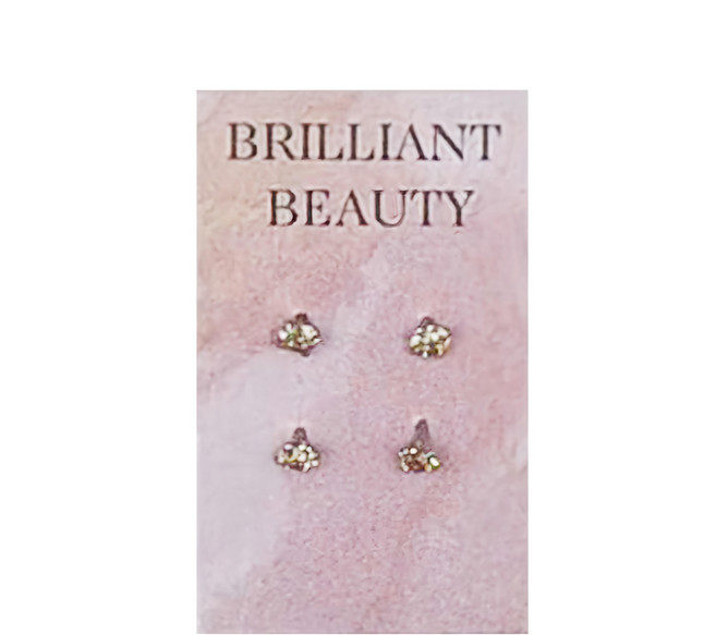 Brilliant Beauty 耀眼美人 閃耀鑽石醫療鈦鋼耳環 2對