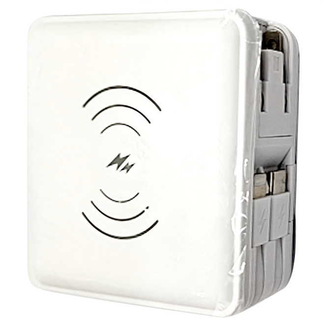 五合一超級快充行動電源 帶無線帶線行動電源, F11-B, 天使白