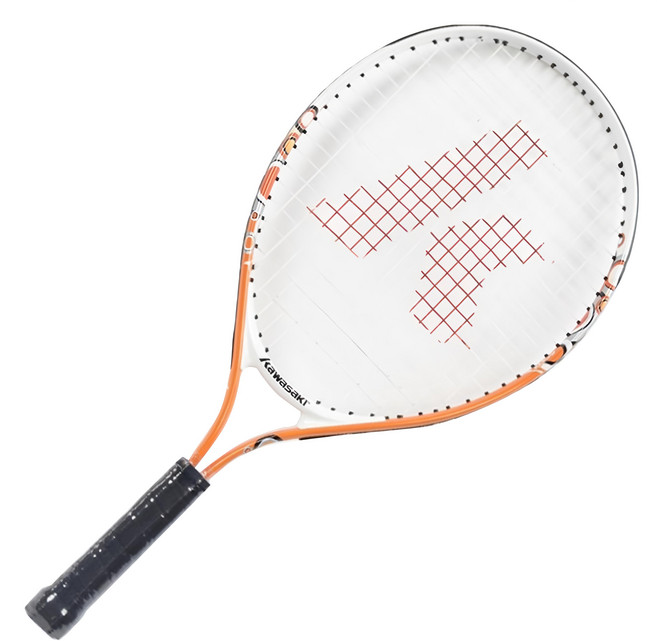 Kawasaki 川崎 輕量化鋁合金兒童網球拍 23吋 橘色 適合小四以下, 1個, KTA723