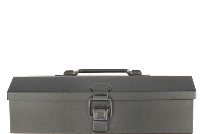 TOYO STEEL 東洋鋼鐵 山型提把式鋼製單層收納盒 Y-17 280g, 黑色, 1個