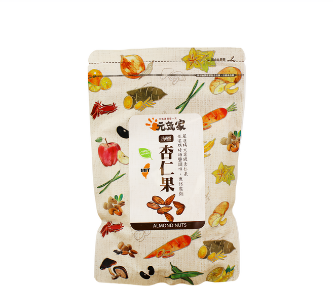 元氣家 烘焙海鹽杏仁果, 200g, 1包