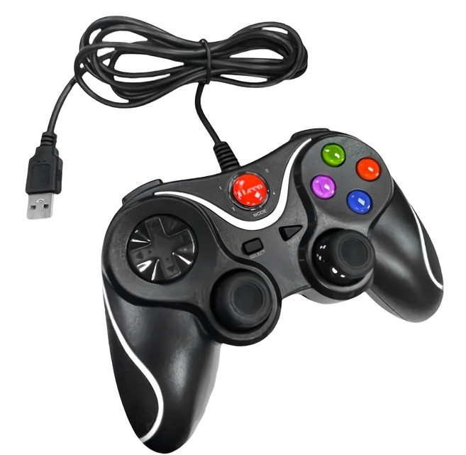 iLeco 多遊戲模式 雙震動戰鬥遊戲手把 PC360/Android/PS3 遊戲機 止滑材質設計, JP-6, 1個