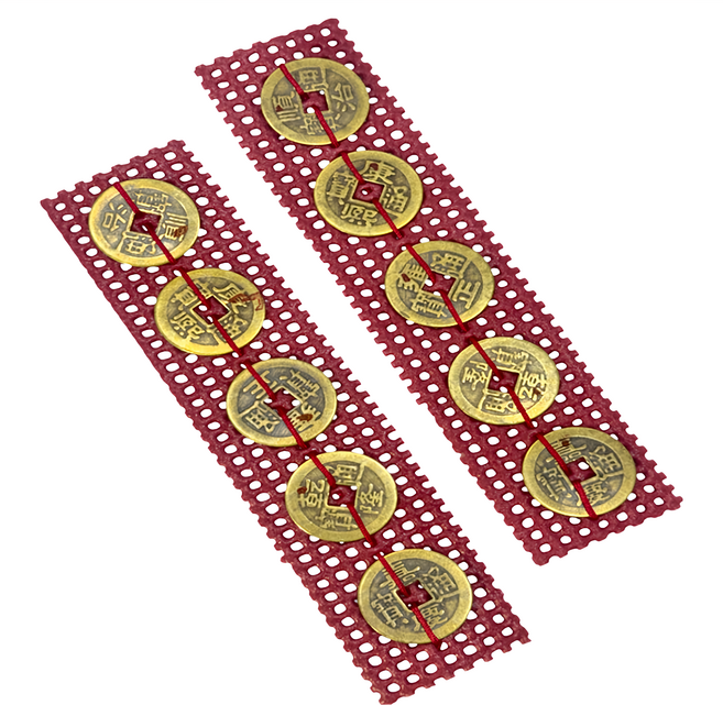 馥瑰馨盛 鎮店五帝錢掛件 17cm 27g 2個, 1組