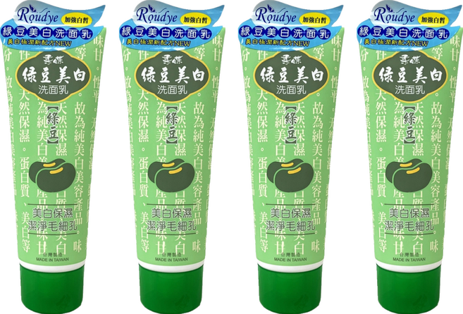 Roudye 柔蝶 綠豆美白洗面乳, 200ml, 4條