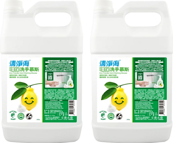 清淨海 環保洗手慕斯, 4kg, 2桶
