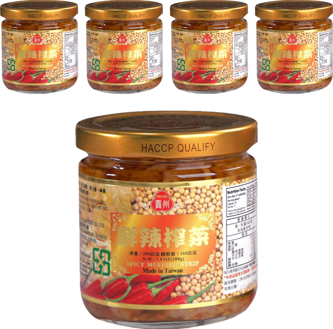 合記貴州 貴州 鮮辣榨菜, 200g, 5罐