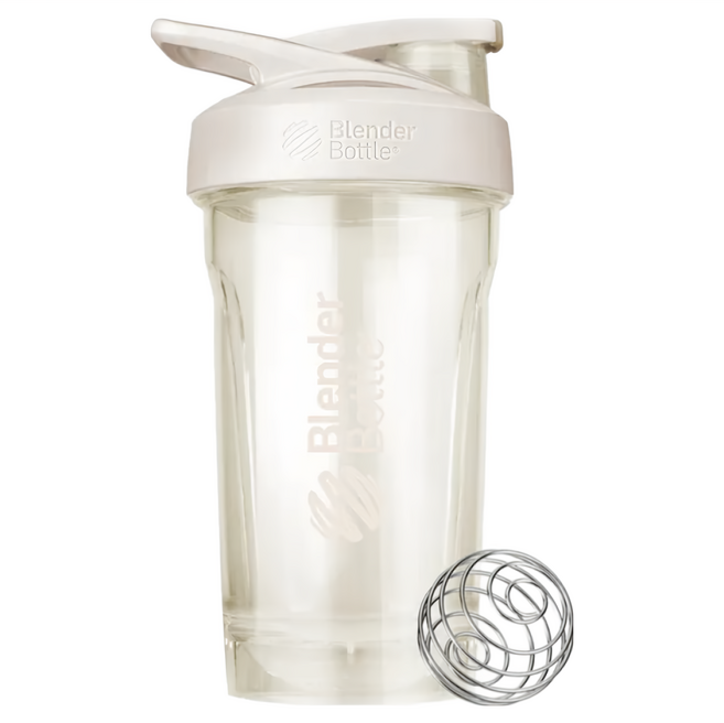 Blender Bottle Strada Tritan 按壓式搖搖杯 24oz, 奶油白, 710ml, 1個