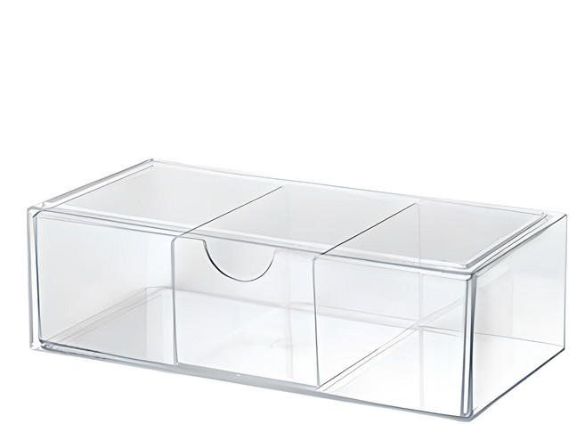 浴室櫃整理盒 透明隔板抽屜款, 1個, 透明