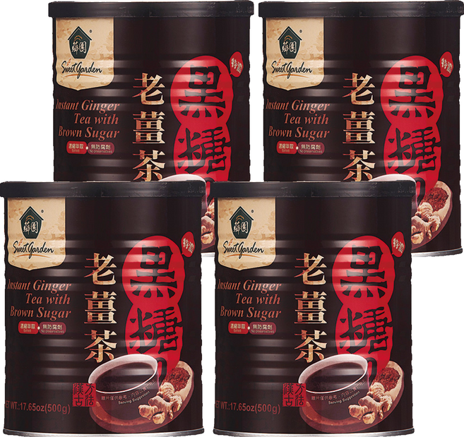 薌園 黑糖老薑茶, 500g, 1罐, 4罐