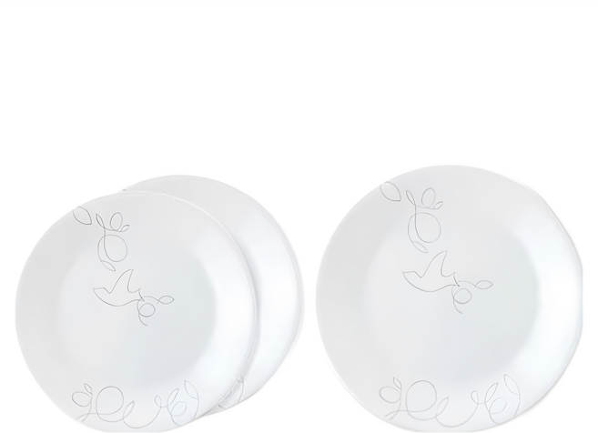 Corelle Brands 康寧餐具 Morning Breeze 圓盤3入組, 3件組圓盤, 白色, 1組