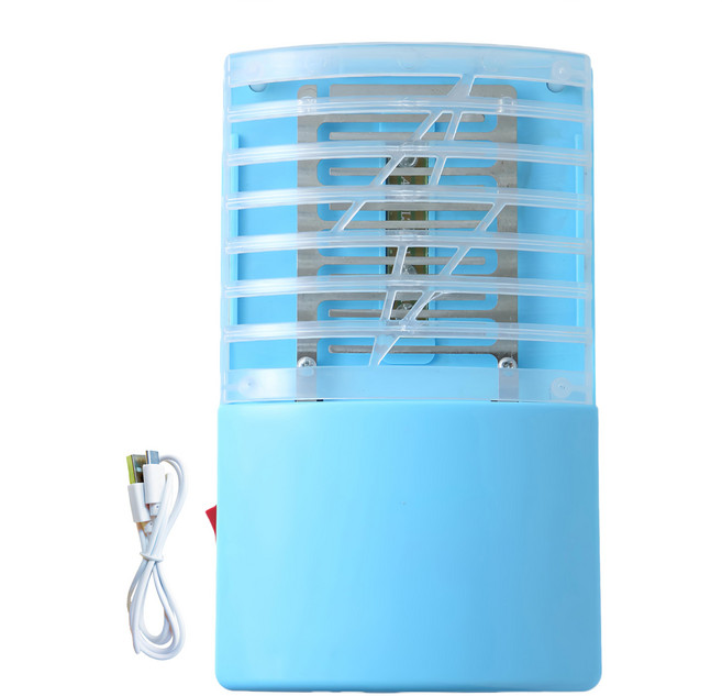 新錸家居 三用LED電擊式捕蚊燈標配組 附USB電源線 USB充電/電池 藍色, 2016-1