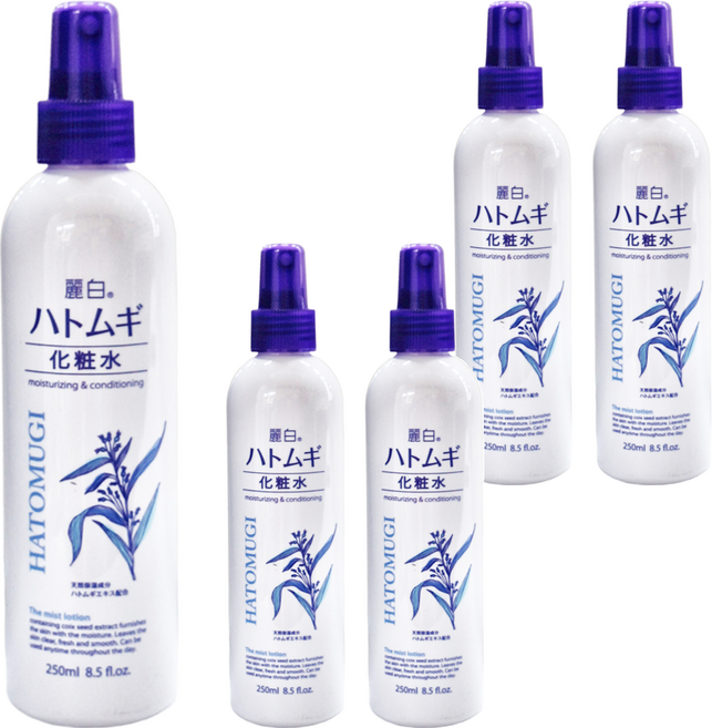 KUMANO 熊野油脂 麗白薏仁化妝水噴霧 250ml 高保濕成分w透明質酸+膠原蛋白 敏感肌適用, 5瓶