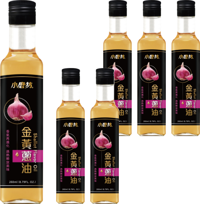 小磨坊 金黃蔥油, 260ml, 6瓶