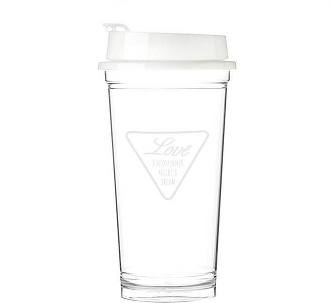 TEASCAFE 透明愛心水瓶 白色, 530ml, 1個