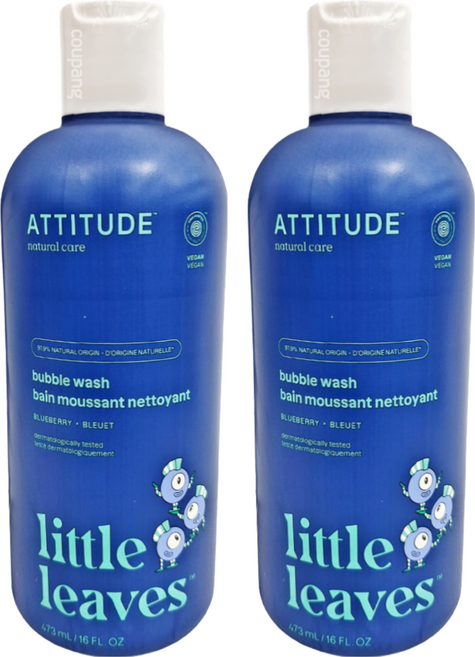 ATTITUDE 艾特優 兒童泡泡浴 藍莓, 473ml, 2瓶
