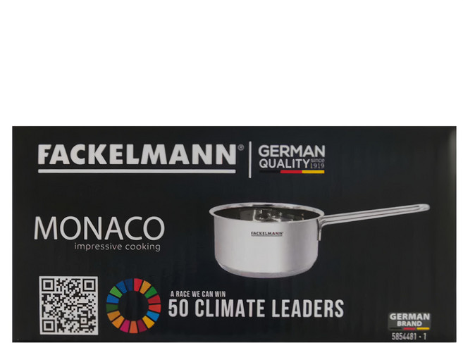 FACKELMANN 法克漫 電磁爐適用 不鏽鋼單柄湯鍋, 14cm, 銀色, 1個